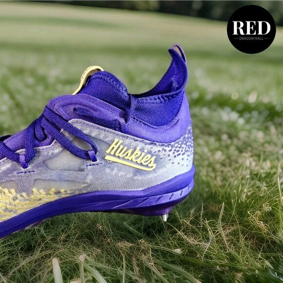 Adidas Afterburner 9 Washington Huskies Purple Gold Baseball Cleats Men's Sz 13 - Picture 15 of 15